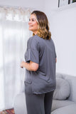 Blusa Estela - Com Decote V Em Malha Confort - Naguirre Shop