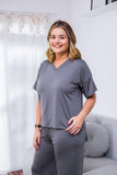 Blusa Estela - Com Decote V Em Malha Confort - Naguirre Shop