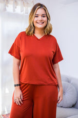 Blusa Estela - Com Decote V Em Malha Confort - Naguirre Shop