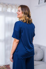 Blusa Estela - Com Decote V Em Malha Confort - Naguirre Shop