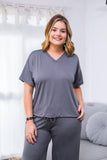 Blusa Estela - Com Decote V Em Malha Confort - Naguirre Shop