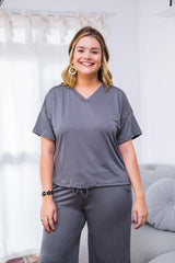 Blusa Estela - Com Decote V Em Malha Confort - Naguirre Shop