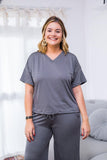 Blusa Estela - Com Decote V Em Malha Confort - Naguirre Shop
