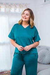 Blusa Estela - Com Decote V Em Malha Confort - Naguirre Shop