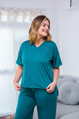 Blusa Estela - Com Decote V Em Malha Confort - Naguirre Shop