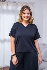 Blusa Estela - Com Decote V Em Malha Confort - Naguirre Shop