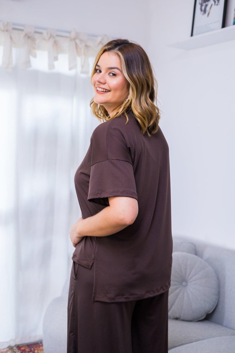 Blusa Estela - Com Decote V Em Malha Confort - Naguirre Shop