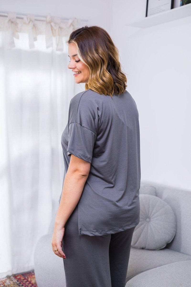 Blusa Estela - Com Decote V Em Malha Confort - Naguirre Shop