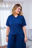 Blusa Estela - Com Decote V Em Malha Confort - Naguirre Shop