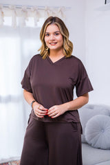 Blusa Estela - Com Decote V Em Malha Confort - Naguirre Shop