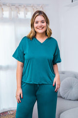 Blusa Estela - Com Decote V Em Malha Confort - Naguirre Shop