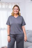 Blusa Estela - Com Decote V Em Malha Confort - Naguirre Shop