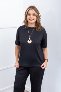 Blusa Ester – Oversized Gola Redonda em Canelado Flex - Naguirre Shop