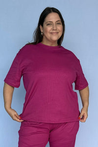 Blusa Ester – Oversized Gola Redonda em Canelado Flex - Naguirre Shop