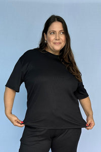 Blusa Ester – Oversized Gola Redonda em Canelado Flex - Naguirre Shop