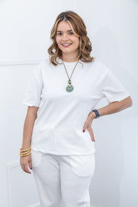 Blusa Ester – Oversized Gola Redonda em Canelado Flex - Naguirre Shop