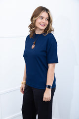 Blusa Ester – Oversized Gola Redonda em Canelado Flex - Naguirre Shop