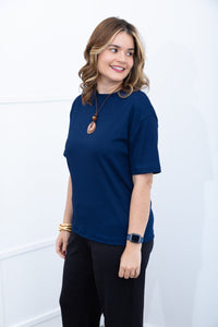 Blusa Ester – Oversized Gola Redonda em Canelado Flex - Naguirre Shop