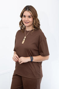 Blusa Ester – Oversized Gola Redonda em Canelado Flex - Naguirre Shop