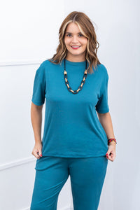 Blusa Ester – Oversized Gola Redonda em Canelado Flex - Naguirre Shop