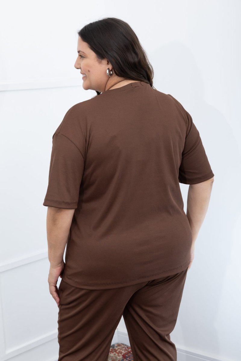 Blusa Ester – Oversized Gola Redonda em Canelado Flex - Naguirre Shop