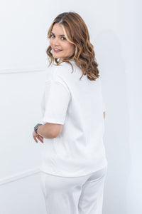 Blusa Ester – Oversized Gola Redonda em Canelado Flex - Naguirre Shop
