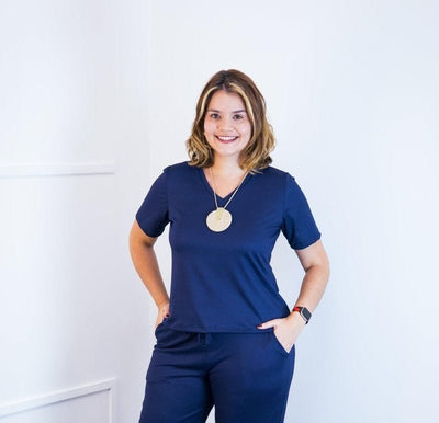 Blusa Fernanda - Gola V em Malha Canelada - Naguirre Shop