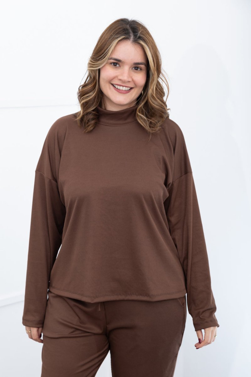 Blusa Flora – Wingsuit Manga Longa em Canelado Flex - Naguirre Shop