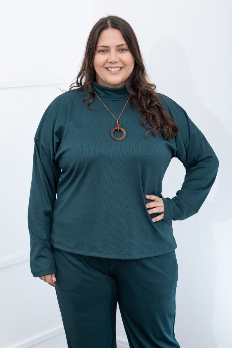 Blusa Flora – Wingsuit Manga Longa em Canelado Flex - Naguirre Shop