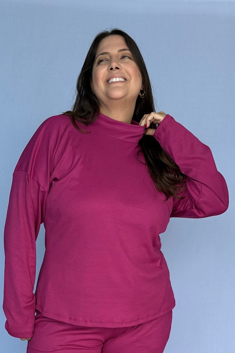 Blusa Flora – Wingsuit Manga Longa em Canelado Flex - Naguirre Shop
