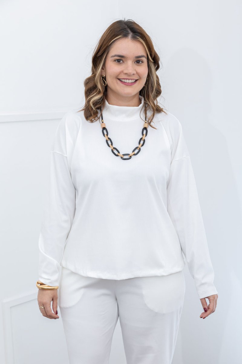 Blusa Flora – Wingsuit Manga Longa em Canelado Flex - Naguirre Shop