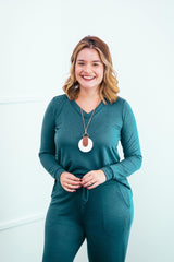 Blusa Gola V de Manga Longa Lãzinha Paula - Naguirre Shop
