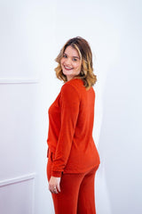 Blusa Gola V de Manga Longa Lãzinha Paula - Naguirre Shop