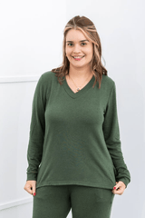 Blusa Gola V de Manga Longa Lãzinha Paula - Naguirre Shop