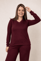 Blusa Gola V de Manga Longa Lãzinha Paula - Naguirre Shop