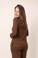 Blusa Gola V de Manga Longa Lãzinha Paula - Naguirre Shop