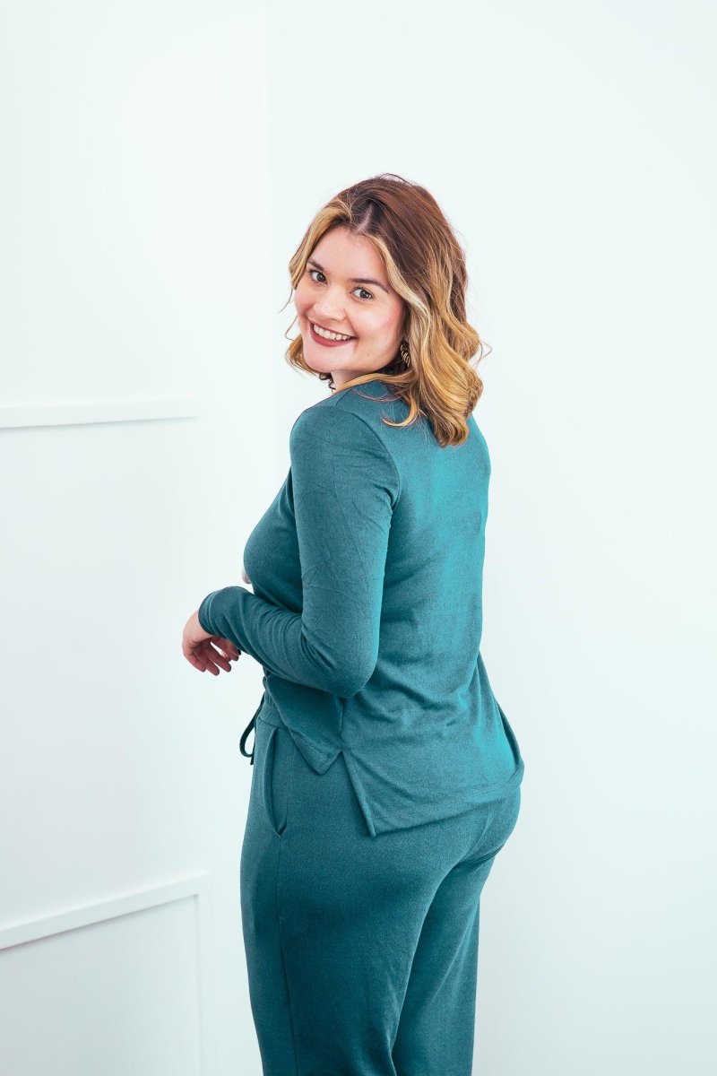 Blusa Gola V de Manga Longa Lãzinha Paula - Naguirre Shop