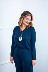 Blusa Gola V de Manga Longa Lãzinha Paula - Naguirre Shop
