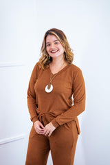 Blusa Gola V de Manga Longa Lãzinha Paula - Naguirre Shop