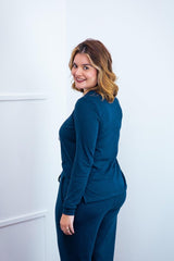 Blusa Gola V de Manga Longa Lãzinha Paula - Naguirre Shop