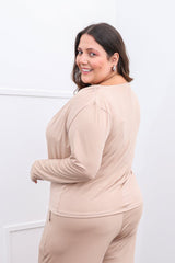 Blusa Jasmine - Manga Longa com Decote Drapeado em Malha Confort - Naguirre Shop