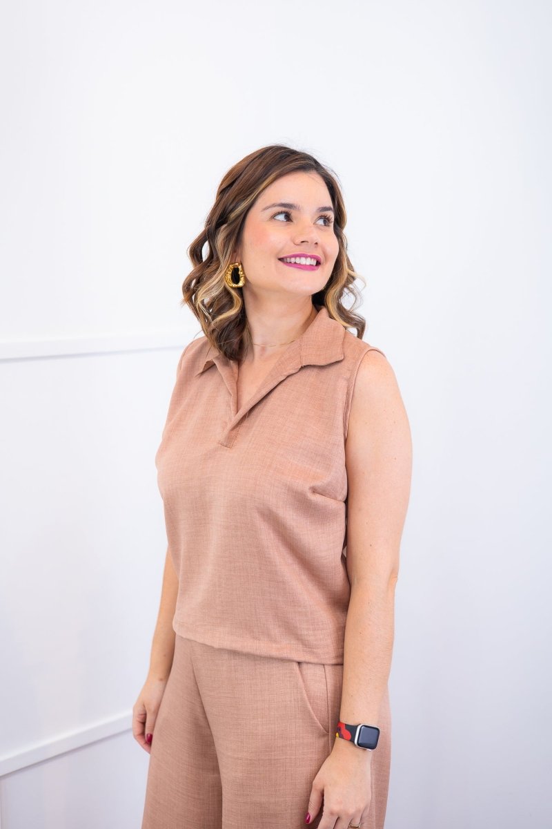 Blusa Júlia – Em Linho Light com Detalhes Laterais - Naguirre Shop