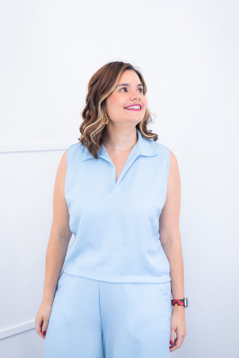 Blusa Júlia – Em Linho Light com Detalhes Laterais - Naguirre Shop