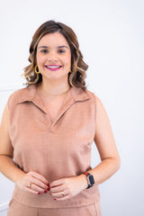 Blusa Júlia – Em Linho Light com Detalhes Laterais - Naguirre Shop