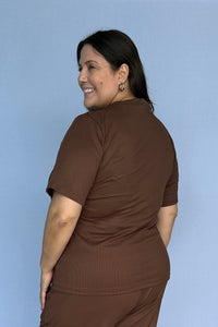 Blusa Lara – Gola Média Redonda em Canelado Flex - Naguirre Shop