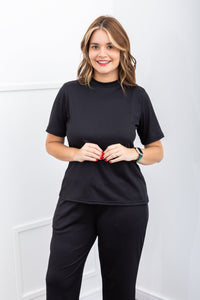Blusa Lara – Gola Média Redonda em Canelado Flex - Naguirre Shop