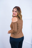 Blusa Malha Canelada com Recortes nos Ombros - Amelie - Naguirre Shop