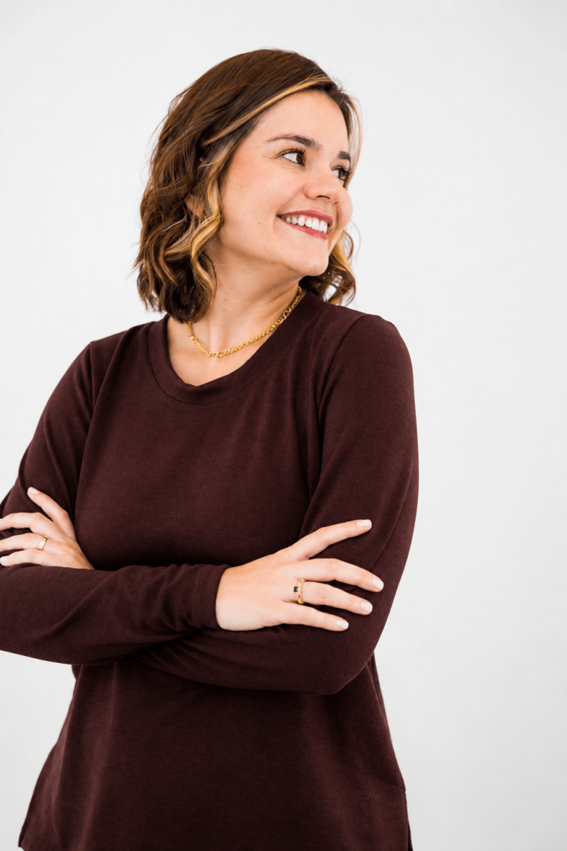 Blusa Marina - Manga Longa em Lãzinha com Gola Redonda - Naguirre Shop