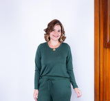 Blusa Marina – Manga Longa em Lãzinha com Gola Redonda - Naguirre Shop