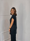 Blusa Michele – Túnica Longa com Fenda Lateral em Malha Confort - Naguirre Shop